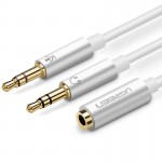 Кабель Audio 3.5мм-3.5мм Ugreen AV140 2xF/M 0.2m White (10790)