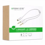 Кабель Audio 3.5мм-3.5мм Ugreen AV140 2xF/M 0.2m White (10790)