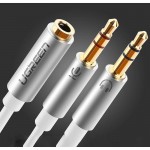 Кабель Audio 3.5мм-3.5мм Ugreen AV140 2xF/M 0.2m White (10790)