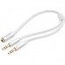 Кабель Audio 3.5мм-3.5мм Ugreen AV140 2xF/M 0.2m White (10790)