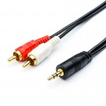 Кабель Audio 3.5мм-2RCA Atcom 0.8m пакет Black (10810)