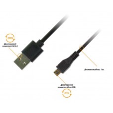 Кабель Piko USB-MicroUSB 1m Black REVERS (1283126474101)