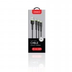 Кабель Intaleo USB-Lightning-MicroUSB-Type-C 1.4m CBFLEXU1 Black (1283126487521)