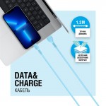 Кабель USB-Lightning ACCLAB AL-CBCOLOR-L1BL 1.2m 2.4A Blue (1283126518188)