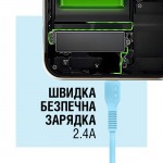 Кабель USB-Lightning ACCLAB AL-CBCOLOR-L1BL 1.2m 2.4A Blue (1283126518188)