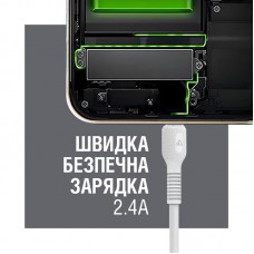 Кабель USB-Lightning ACCLAB AL-CBCOLOR-L1WT 1.2m 2.4A White (1283126518225)