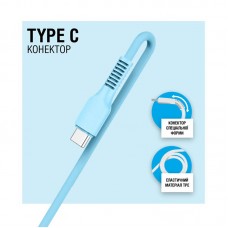 Кабель USB-Type-C ACCLAB AL-CBCOLOR-T1BL 1.2m 2.4A Blue (1283126518249)