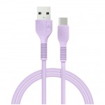 Кабель USB-Type-C ACCLAB AL-CBCOLOR-T1PP 1.2m 2.4A Purple (1283126518270)
