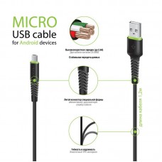 Кабель USB-microUSB Intaleo CBFLEXM2 2m 2.4A Black (1283126521430)