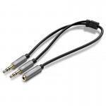 Кабель Audio 3.5мм-3.5мм Ugreen AV140 2xF/M 0.2m Black (20899)