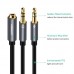 Кабель Audio 3.5мм-3.5мм Ugreen AV140 2xF/M 0.2m Black (20899)