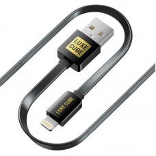 Кабель USB-Lightning Luxe Cube Flat QC 3.0 1m Black (2231252964019)