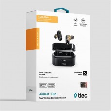 Наушники гарнитура вакуумные Bluetooth Ttec AirBeat Duo True Headsets Black (2KM127S)