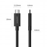 Кабель Type-C-Type-C Ugreen US501 4.0 Thunderbolt 0.8m Black (30389)