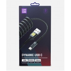 Кабель USB-Type-C Luxe Cube Dynamic 20W 1.5m Black (4446689101342)