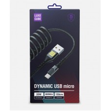 Кабель USB-Lightning Luxe Cube Dynamic 20W 1.5m Black (4446689101557)