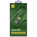 Кабель USB-Type-C Luxe Cube Kevlar 1.2m Green (4826668690065)