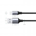 Кабель USB-Lightning Ugreen US199 2.4A 2m Black (60158)