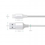 Кабель USB-Lightning Ugreen US199 2.4A 2m Silver (60163)