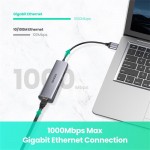 USB HUB Ugreen CM266 3USB 3.0 USB-HDMI-MicroUSB-RJ45 1000M Ethernet Gray (60812)