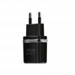 Сетевое зарядное устройство Hoco C12 Smart 2USB 2.4А Black (6957531064114) + кабель MicroUSB