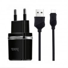 СЗУ Hoco C12 Smart 2USB 2.4А Black (6957531064114) + кабель MicroUSB