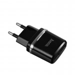 Сетевое зарядное устройство Hoco C12 Smart 2USB 2.4А Black (6957531064114) + кабель MicroUSB