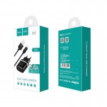 Сетевое зарядное устройство Hoco C12 Smart 2USB 2.4А Black (6957531064114) + кабель MicroUSB