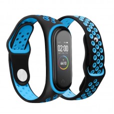 Ремешок TPU BeCover Nike Style для Xiaomi Mi Band 7 6 5 Black/Blue (705150)