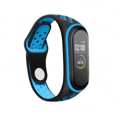 Ремешок TPU BeCover Nike Style для Xiaomi Mi Band 7 6 5 Black/Blue (705150)