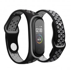 Ремешок TPU BeCover Nike Style для Xiaomi Mi Band 7 6 5 Black/Grey (705151)