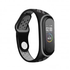 Ремешок TPU BeCover Nike Style для Xiaomi Mi Band 7 6 5 Black/Grey (705151)