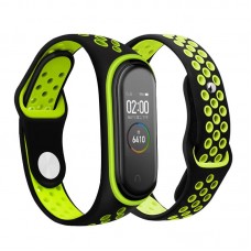 Ремешок TPU BeCover Nike Style для Xiaomi Mi Band 7 6 5 Black/Green (705152)