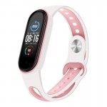 Ремешок TPU BeCover Sport Style для Xiaomi Mi Band 7 6 5 White/Pink (705174)