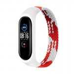 Ремешок Nylon BeCover Elastic Style для Xiaomi Mi Band 5 6 Size S Red White (706137)