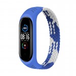 Ремешок Nylon BeCover Elastic Style для Xiaomi Mi Band 5 6 Size S Blue White (706140)