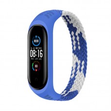 Ремешок Nylon BeCover Elastic Style для Xiaomi Mi Band 5 6 Size L Blue White (706162)
