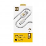 Кабель Luxe Cube USB-MicroUSB 3А 1m White (7775557575273)