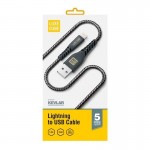 Кабель Luxe Cube Kevlar USB-Lightning 1.2m Black (8886668686440)