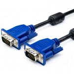 Кабель VGA-VGA Atcom HD15M/HD15M с 2-мя фер. кольцами 10m Black