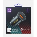 Автомобильное зарядное устройство Luxe Cube 20W 1USB 1Type-C 3A Black (9988449841235)