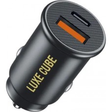Адаптер автомобильный Luxe Cube 20W 1USB 1Type-C 3A Black (9988449841235)