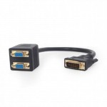 Разветвитель DVI-VGA 1х2 Cablexpert 0.3m Black