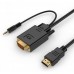 Адаптер HDMI-VGA A Cablexpert 0.15m Black