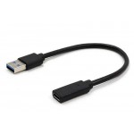 Адаптер USB-Type-C 0.1m 3.0 Cablexpert Black