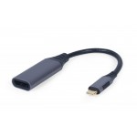 Адаптер Type-C-DisplayPort 4K 60 Гц 0.15m Cablexpert Black (A-USB3C-DPF-01)