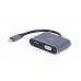 Адаптер Type-C-HDMI-VGA 4K 30 Гц Cablexpert 0.15m Black (A-USB3C-HDMIVGA-01)