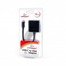 Адаптер Type-C-VGA Cablexpert 0.15m Black