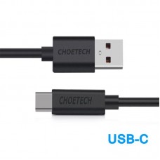 Кабель USB-Type-C Choetech 3A 1m Black (AC0002)