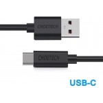 Кабель USB-Type-C Choetech 3A 2m Black (AC0003)